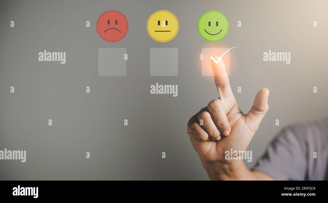 Customer service and Satisfaction concept, Business person are touching ...