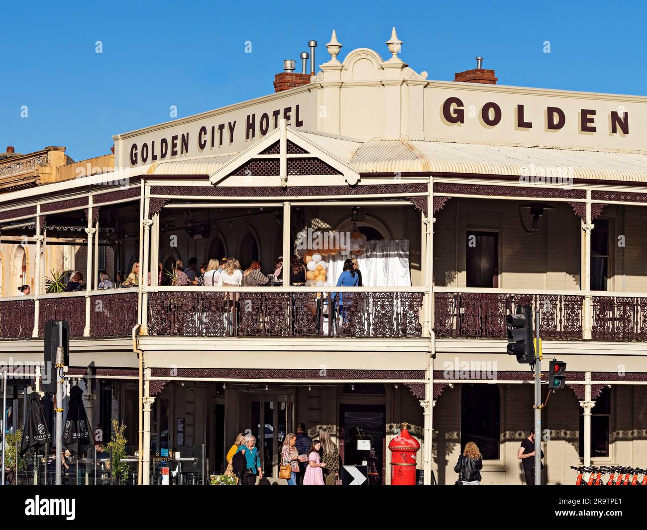 Ballarat Australia /  The Golden City Hotel is a popular hotel serving great food  and wine beer and spirits. Stock Photo