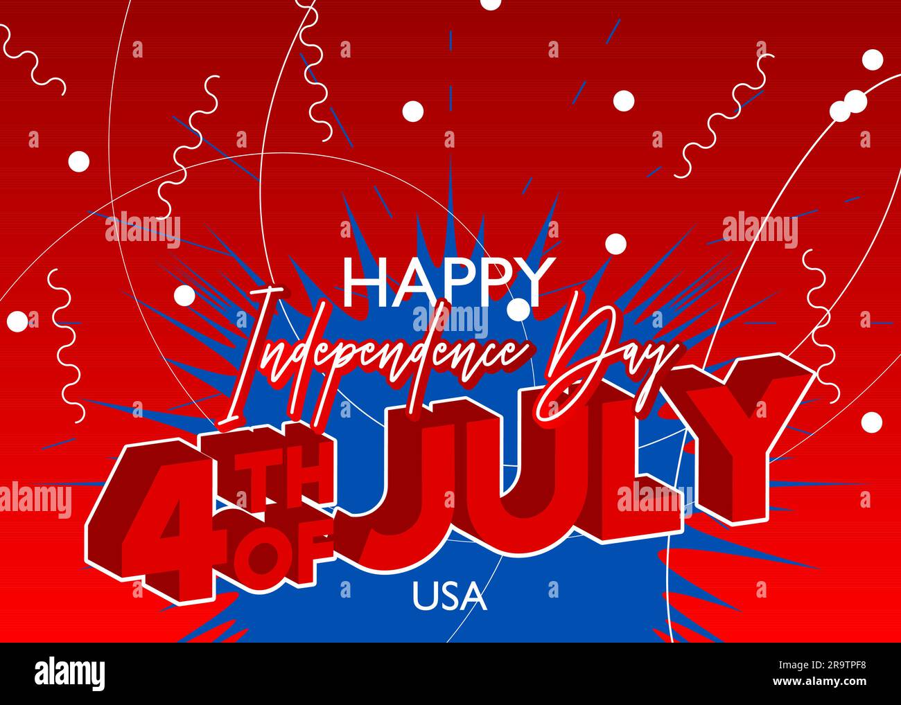 Independence Day greeting card. United States national flag colors for 4th of July holiday