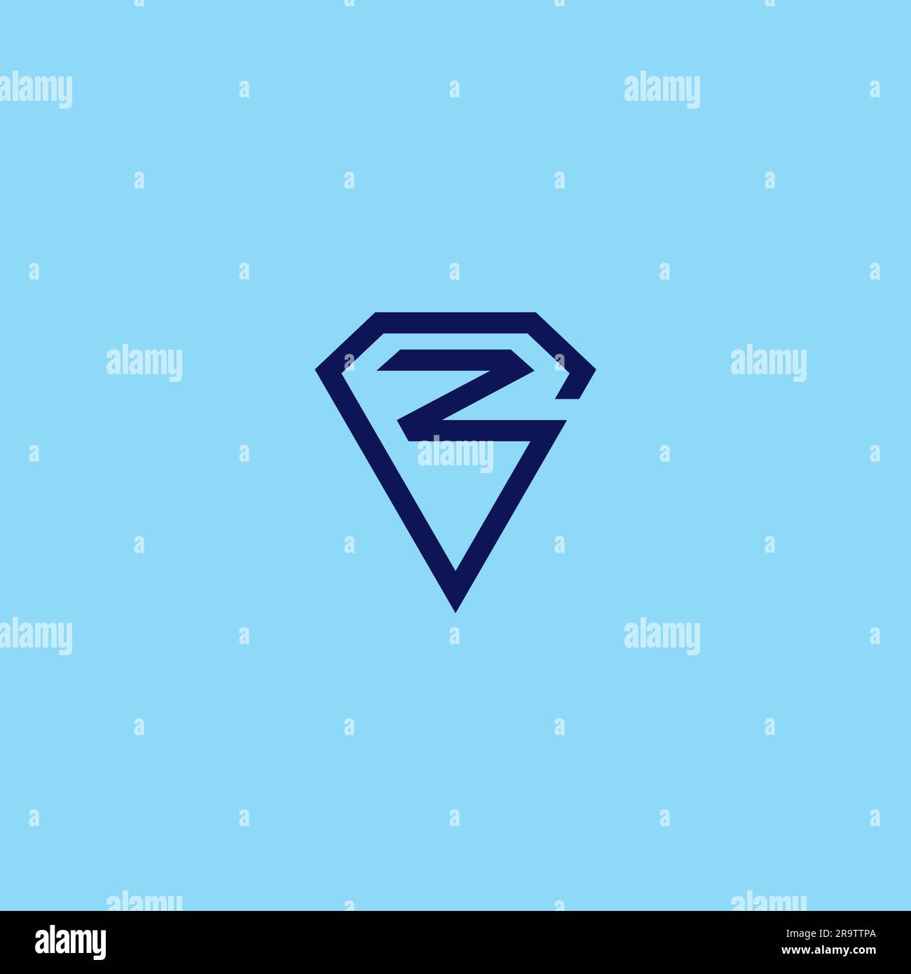 GZ Diamond logo. Diamond Icon. Letter GZ Stock Vector