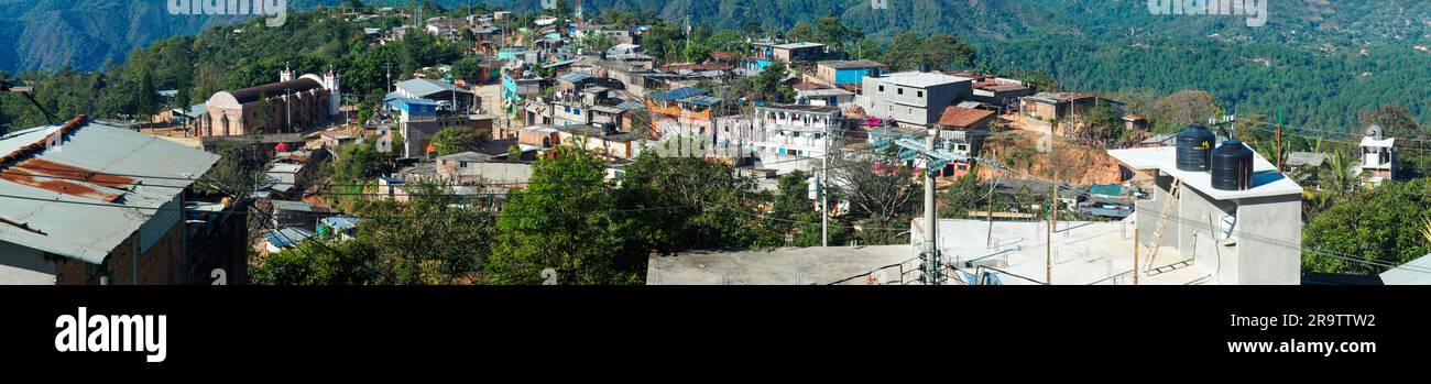 Panoramic view of village of San Catarina, Mexico Stock Photo