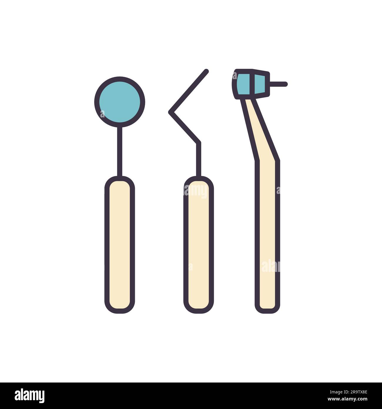 Dental Tool Related Vector Icon. Dental Tools sign. Isolated on White ...