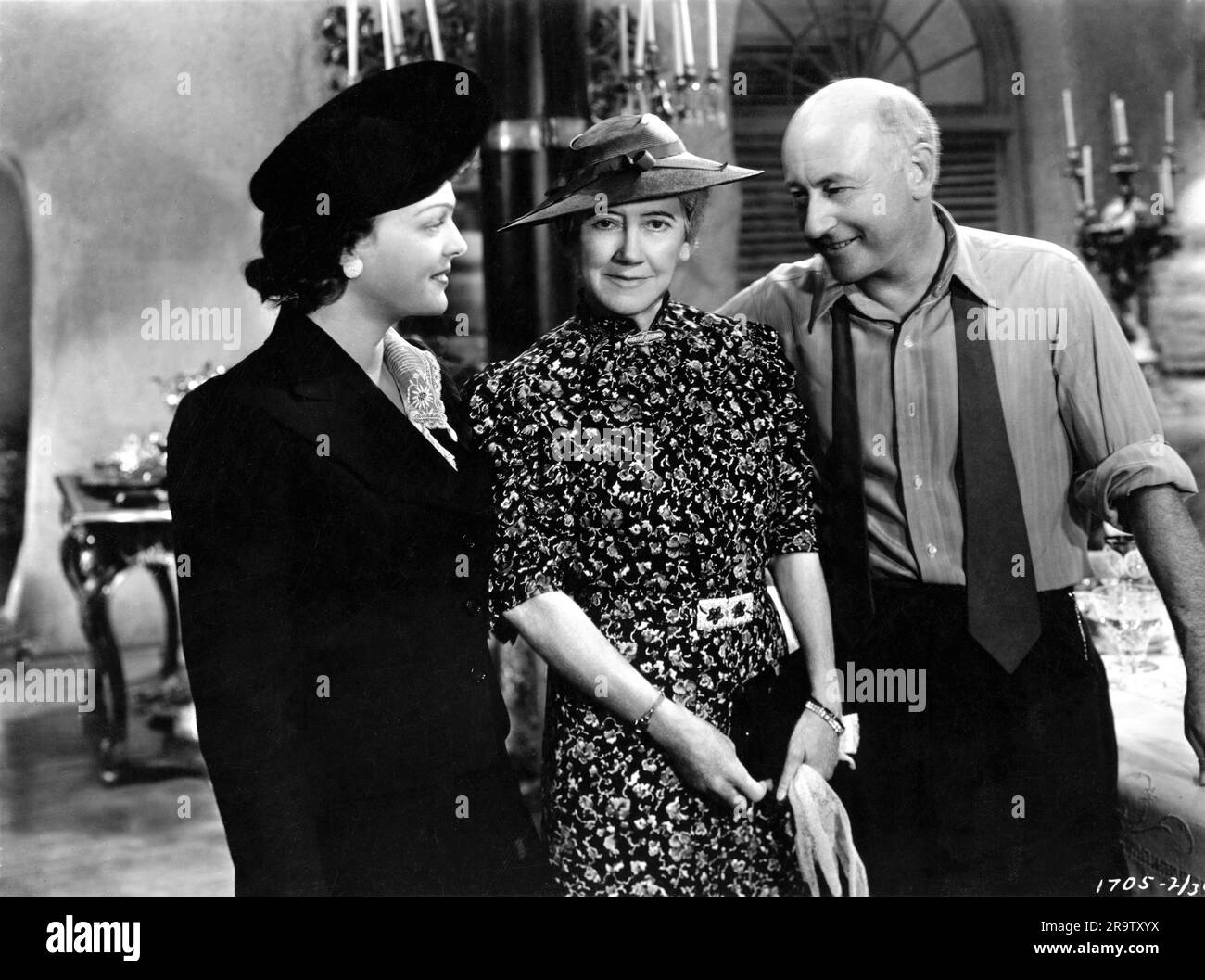 CECIL B. DeMILLE on set candid with his daughter KATHERINE DeMILLE and