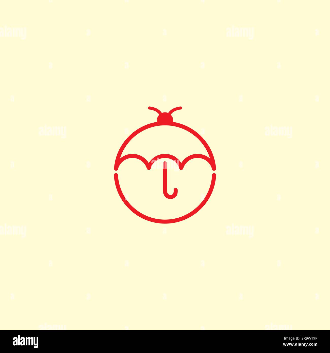 Bug Umbrella Logo. unique and simple design Stock Vector