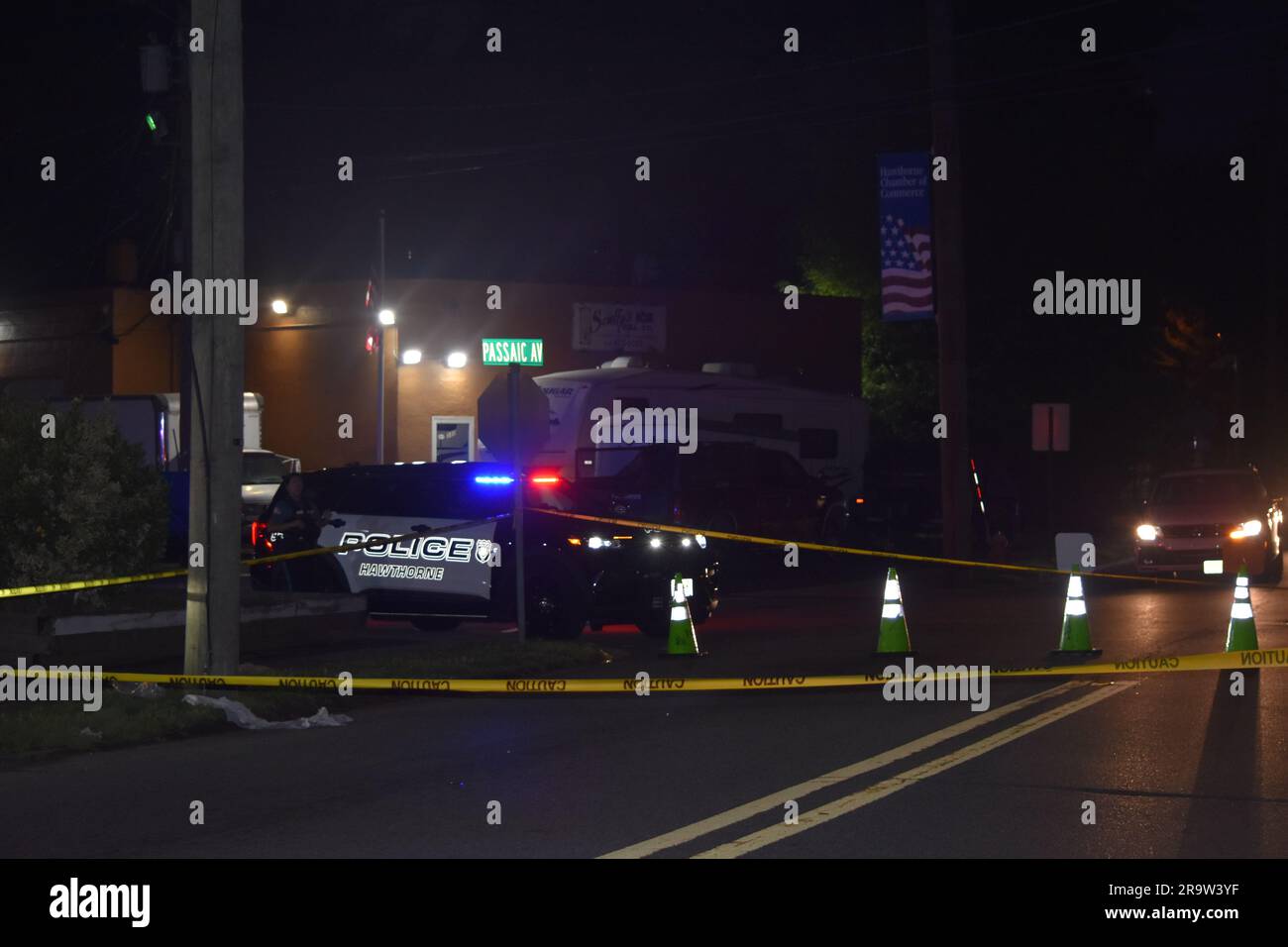 Hawthorne, United States. 28th June, 2023. Police vehicles and heavy rescue vehicles at the