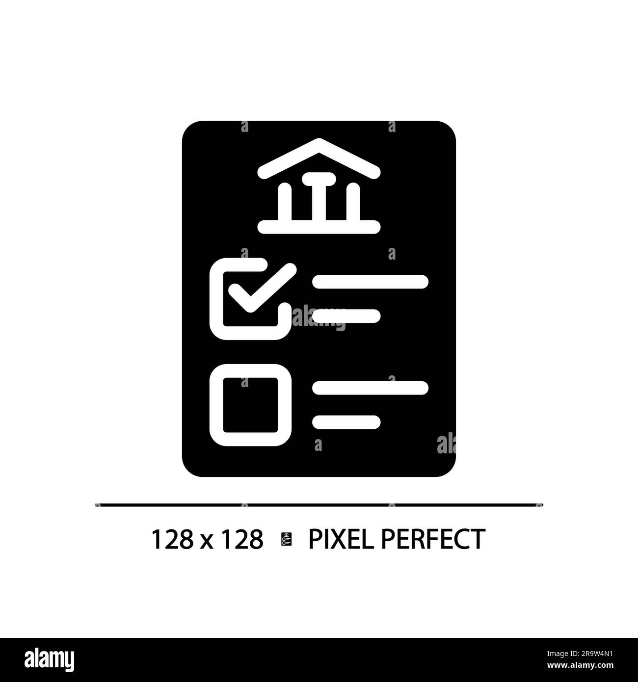 2D pixel perfect glyph style icon representing voting Stock Vector
