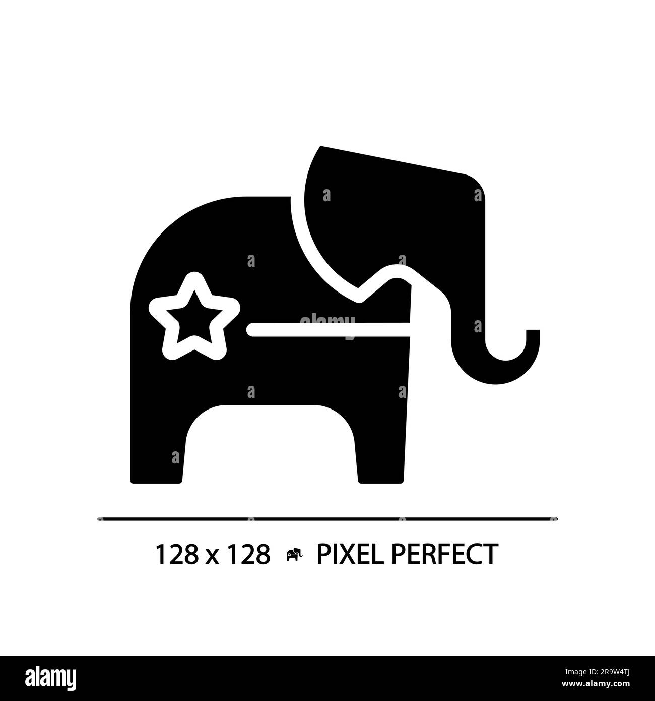 2D pixel perfect Republican Party glyph style icon Stock Vector