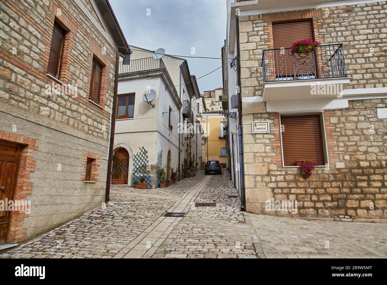 Buonalbergo, Italy. Journey to an Italian village rebuilt after an earthquake. Stock Photo