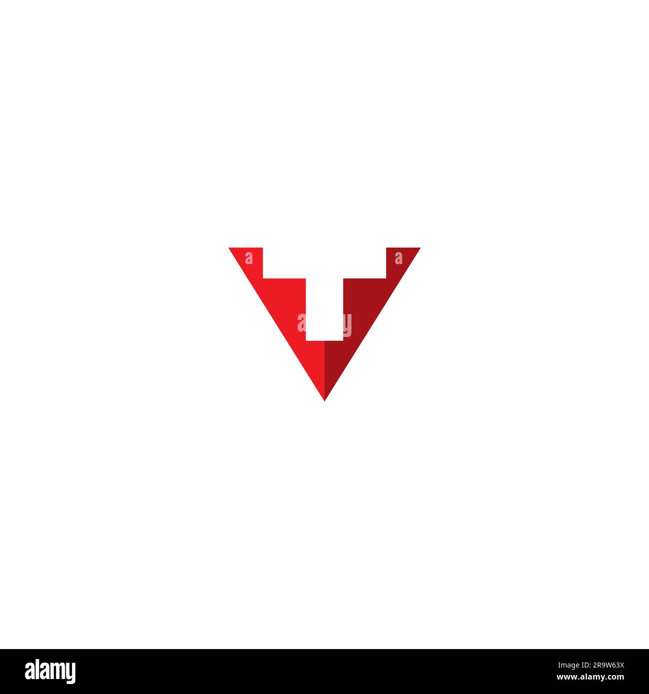 VT Logo Simple Red Color Stock Vector
