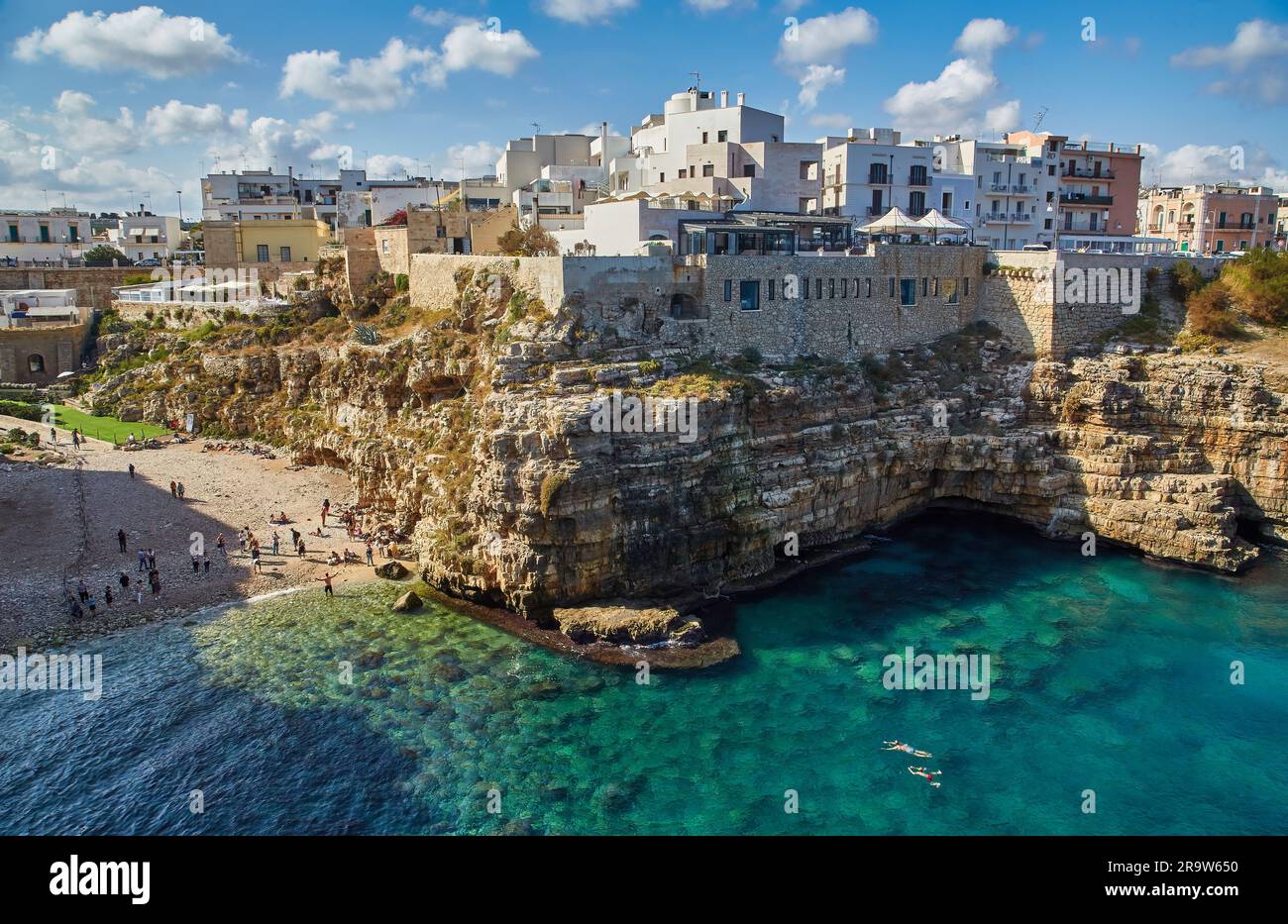 Polignano a Mare, Italy. Summertime beach of Cala Paura in Puglia ...