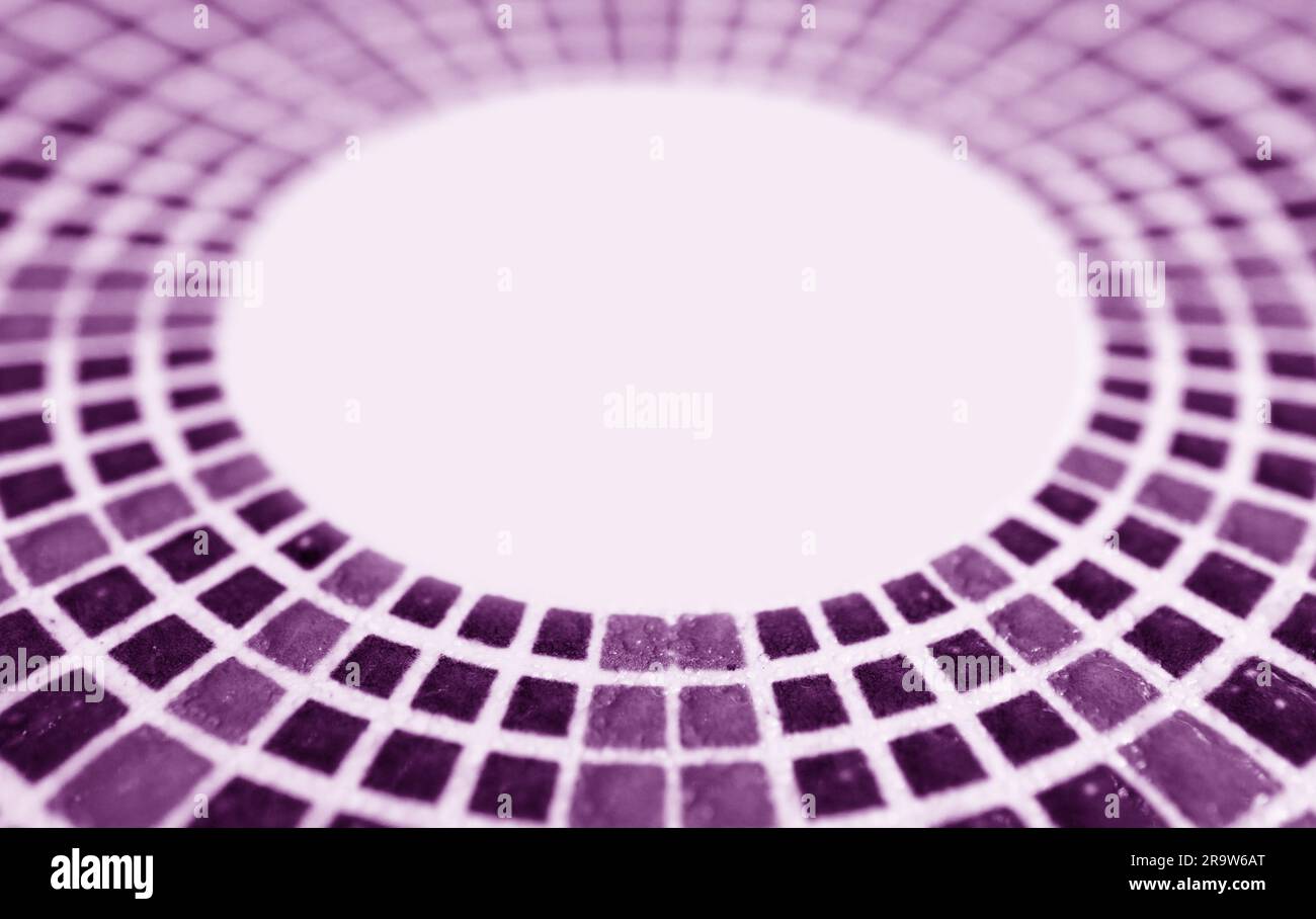 White and Gradient Purple Circles and Squares Pattern for Abstract Background Stock Photo