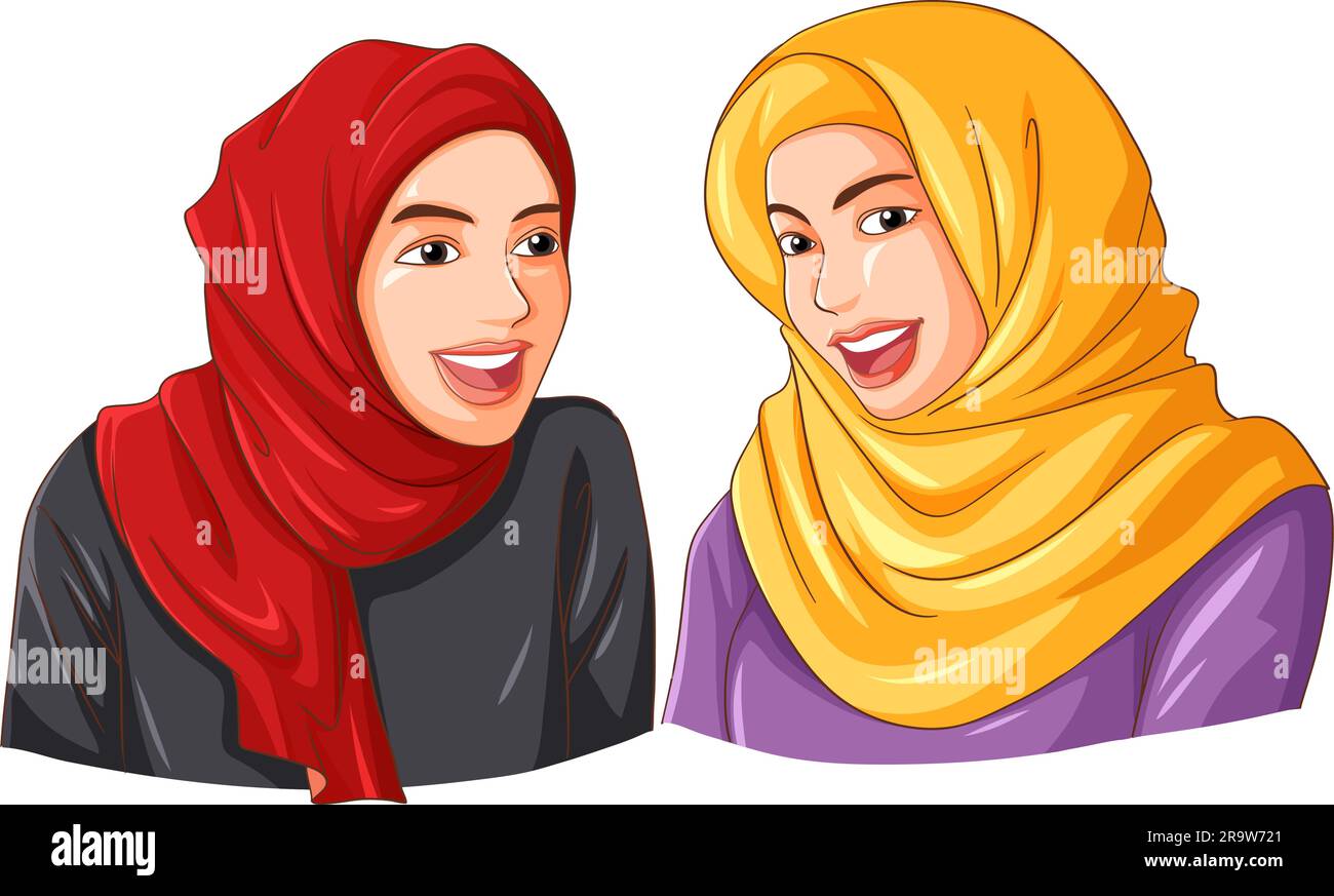 Beautiful Hijab Girl Vector Illustration Stock Vector Image & Art - Alamy