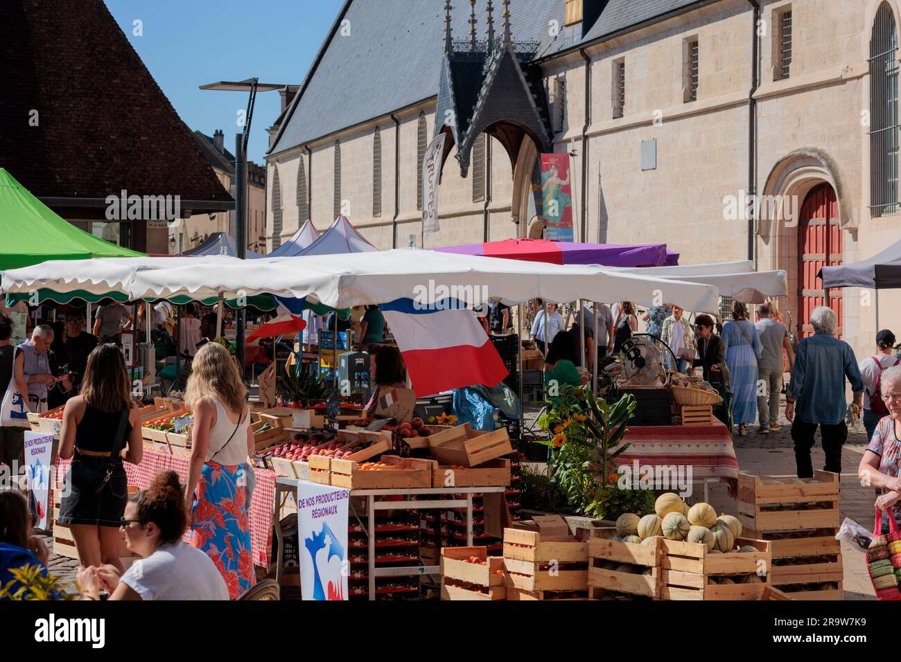Local food market Beaune Cote-d-Or France Stock Photo