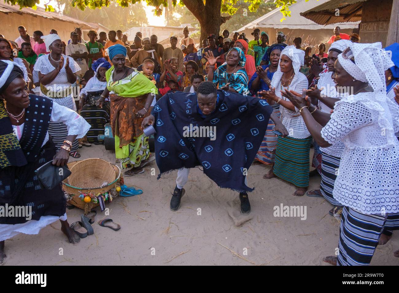 Dancers at a festival in the remote village Niomoune, Senegal Stock Photo
