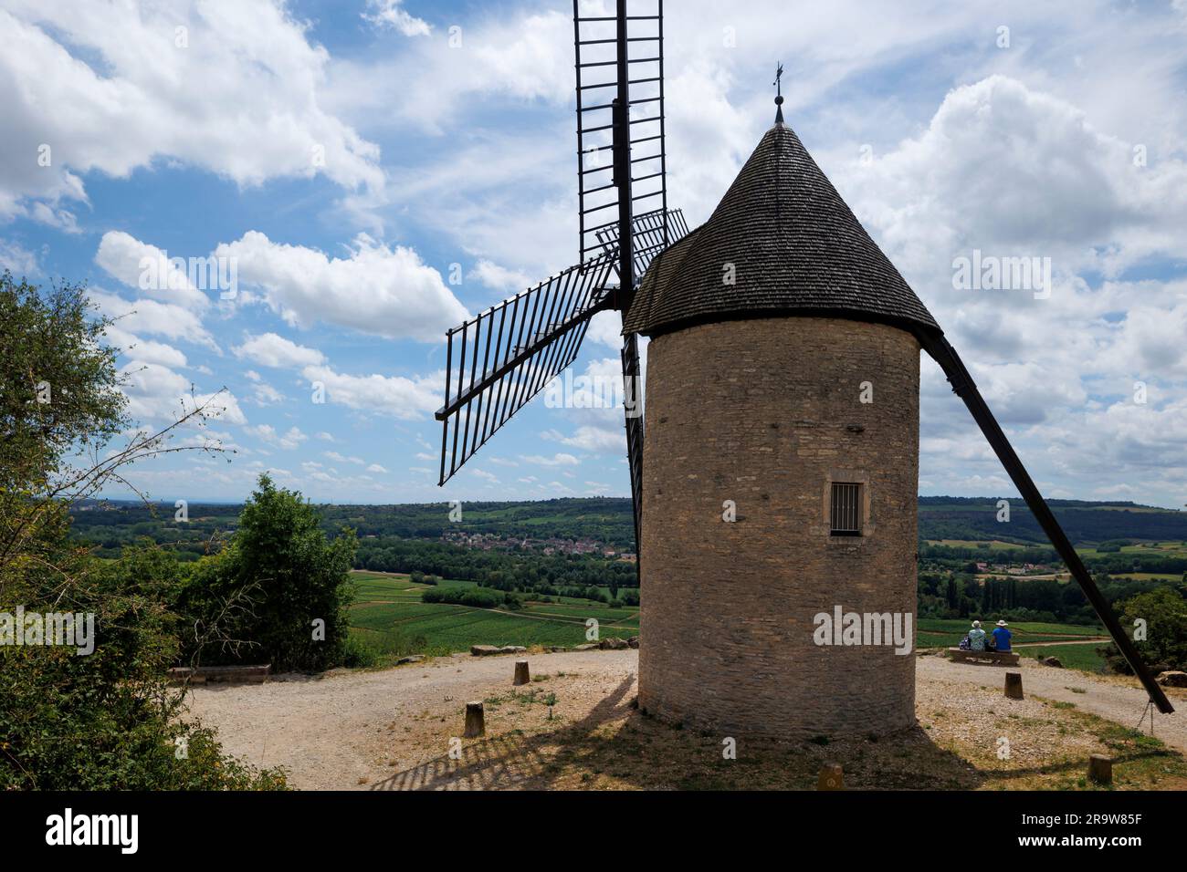 The windmill at Santenay Beaune Cote-d-Or France Stock Photo