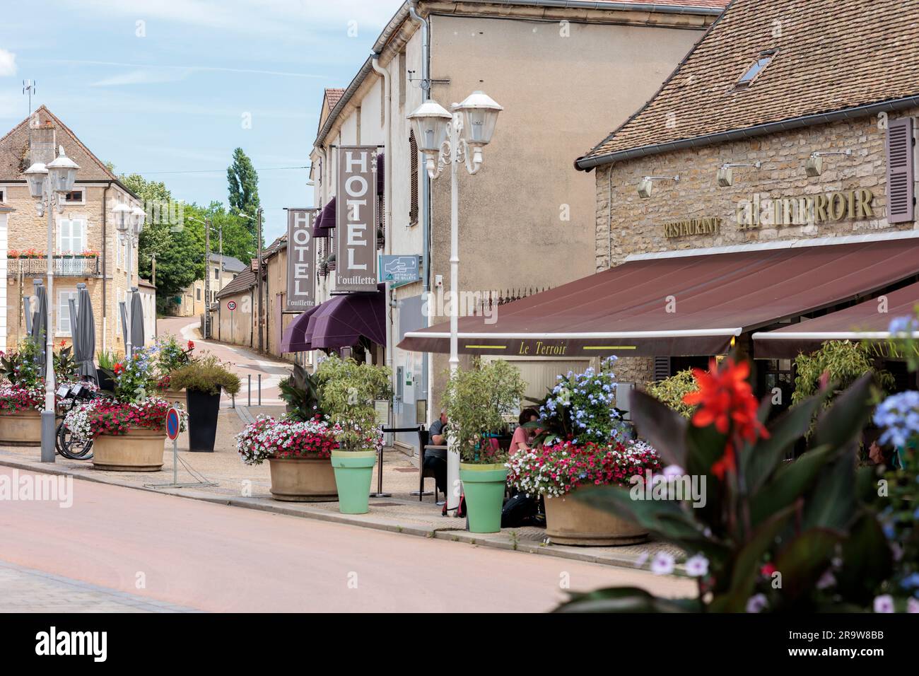 Town Square Santenay Cote-d Ore France Stock Photo