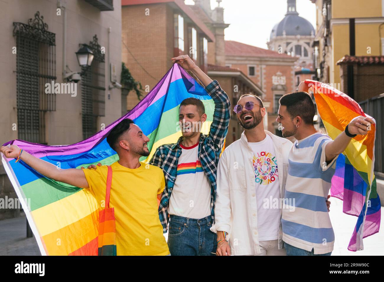 Joyful Gay Friends Embracing the Sunset: A Colorful Celebration of LGBT ...