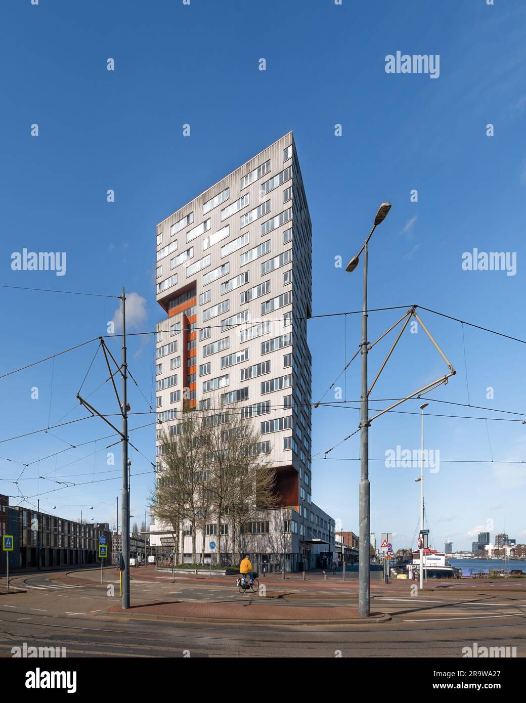 Amsterdam, Netherlands - Ij-Toren housing tower by Neutelings Riedijk Stock Photo