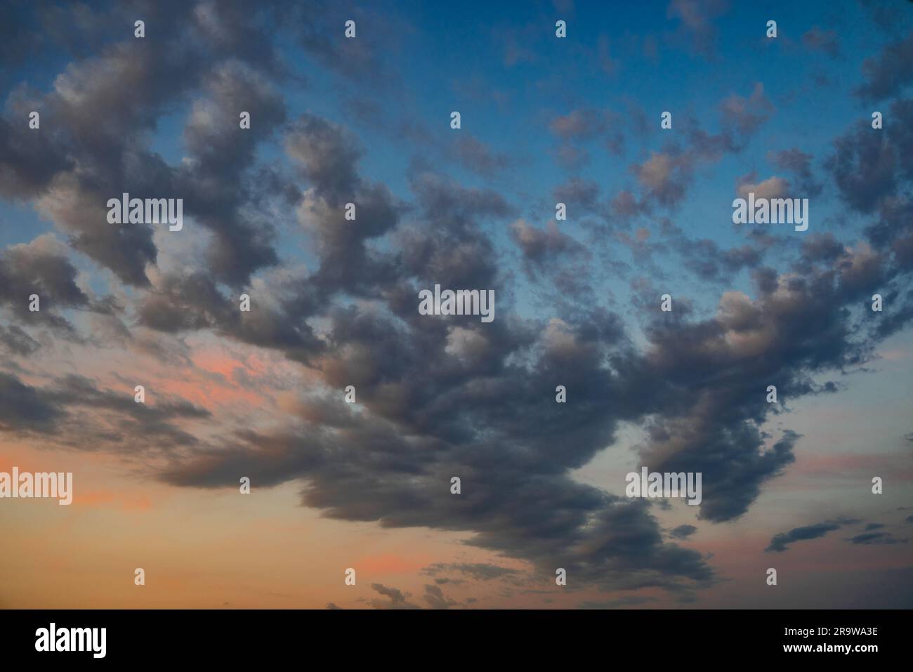 Edinburgh, Scotland - cloudy summer sky at sunset Stock Photo