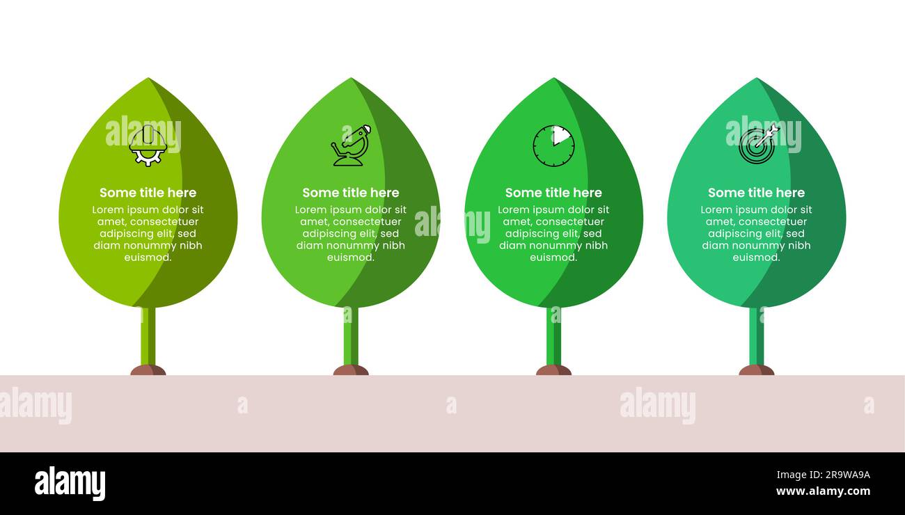 Infographic template with icons and 4 options or steps. Plant. Can be used for workflow layout, banner, diagram, webdesign. Vector illustration Stock Vector