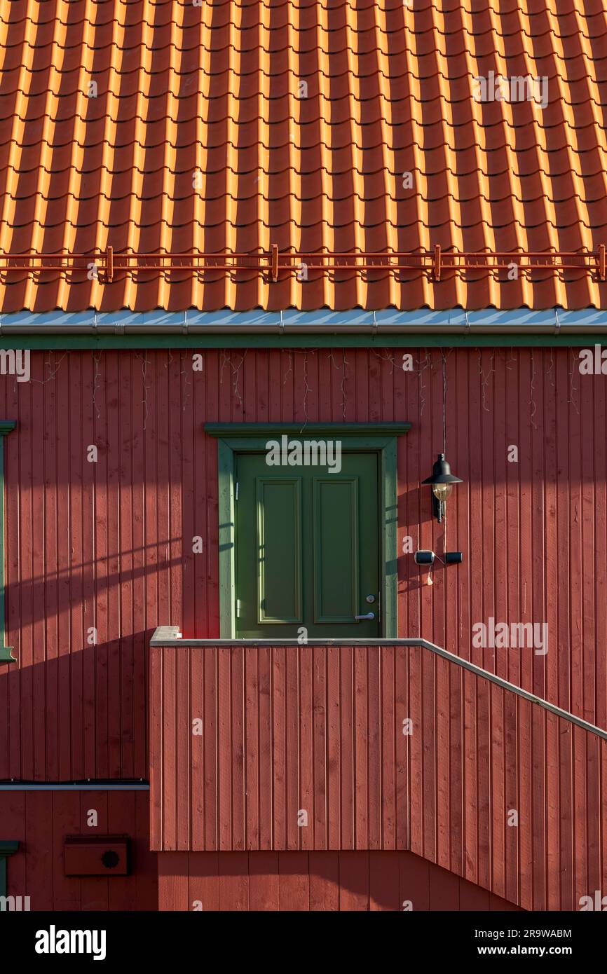 Tromso harbor houses - stock photo Stock Photo