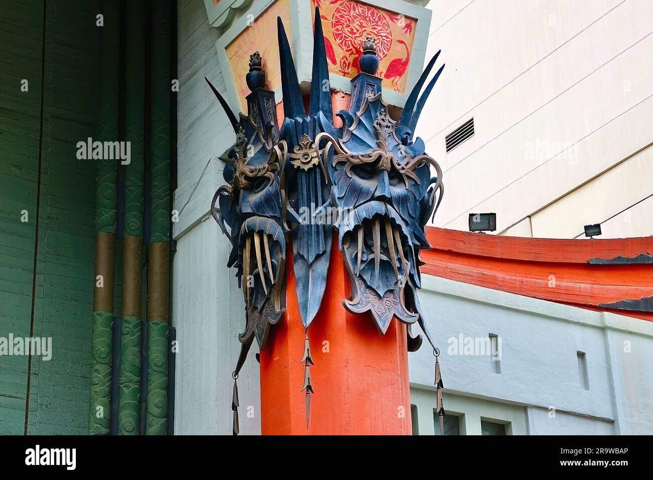 Mask decorative feature of the TCL Chinese Theatre Hollywood Boulevard Los Angeles California USA Stock Photo
