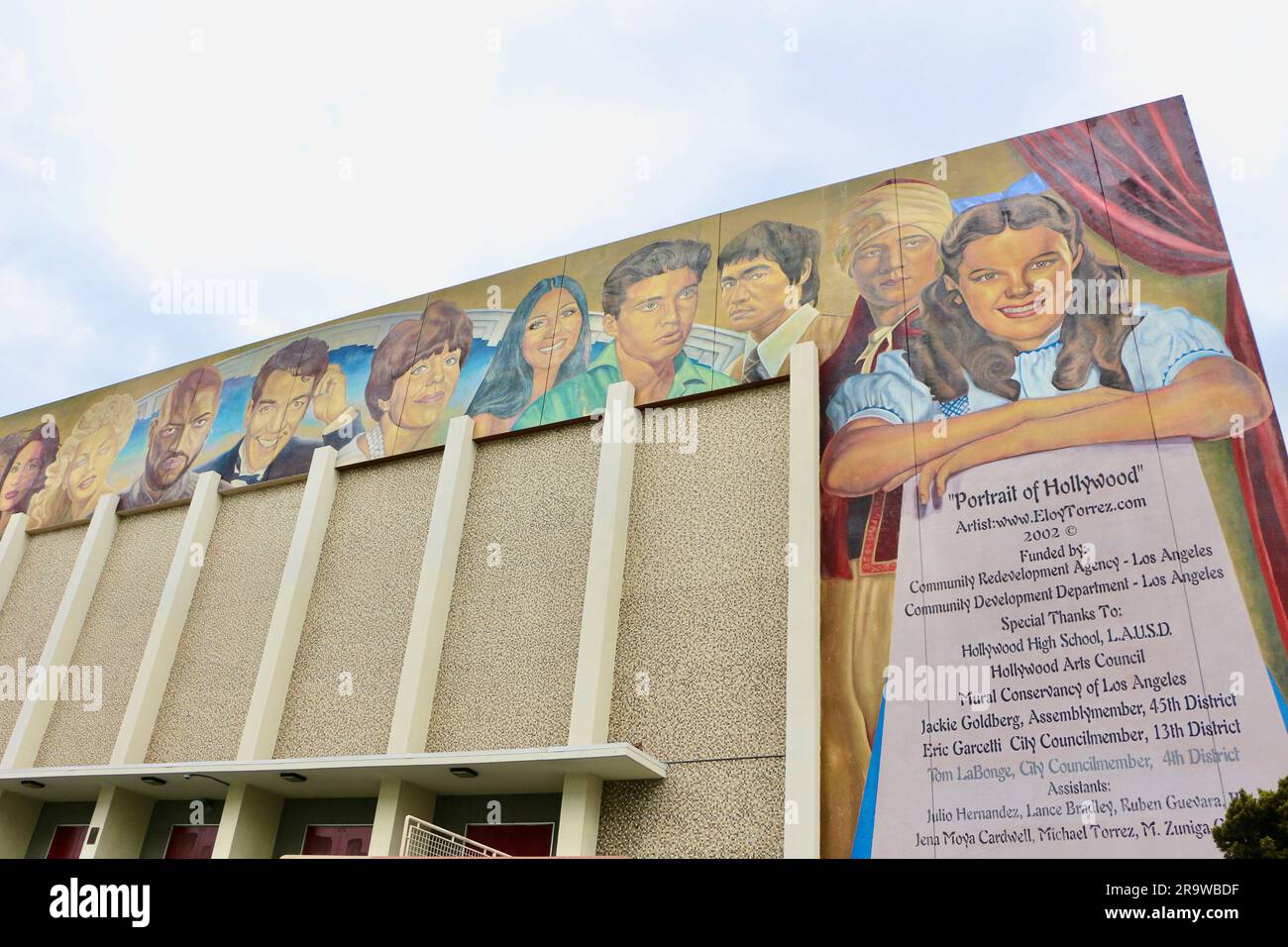 Hollywood High School public secondary school with the Portrait of Hollywood  mural by Eloy Torrez Hollywood Los Angeles California USA Stock Photo -  Alamy