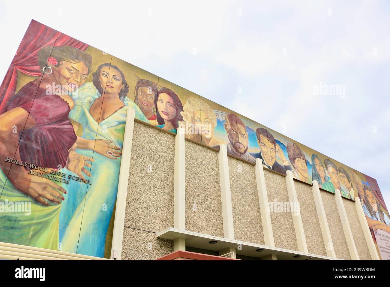 Hollywood High School public secondary school with the Portrait of Hollywood mural by Eloy Torrez Hollywood Los Angeles California USA Stock Photo