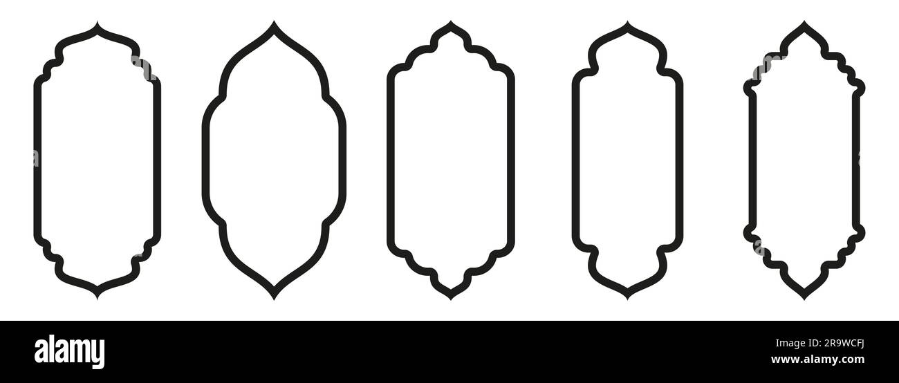 Shape Islamic door and window silhouette Arabic arch. Collection of ...