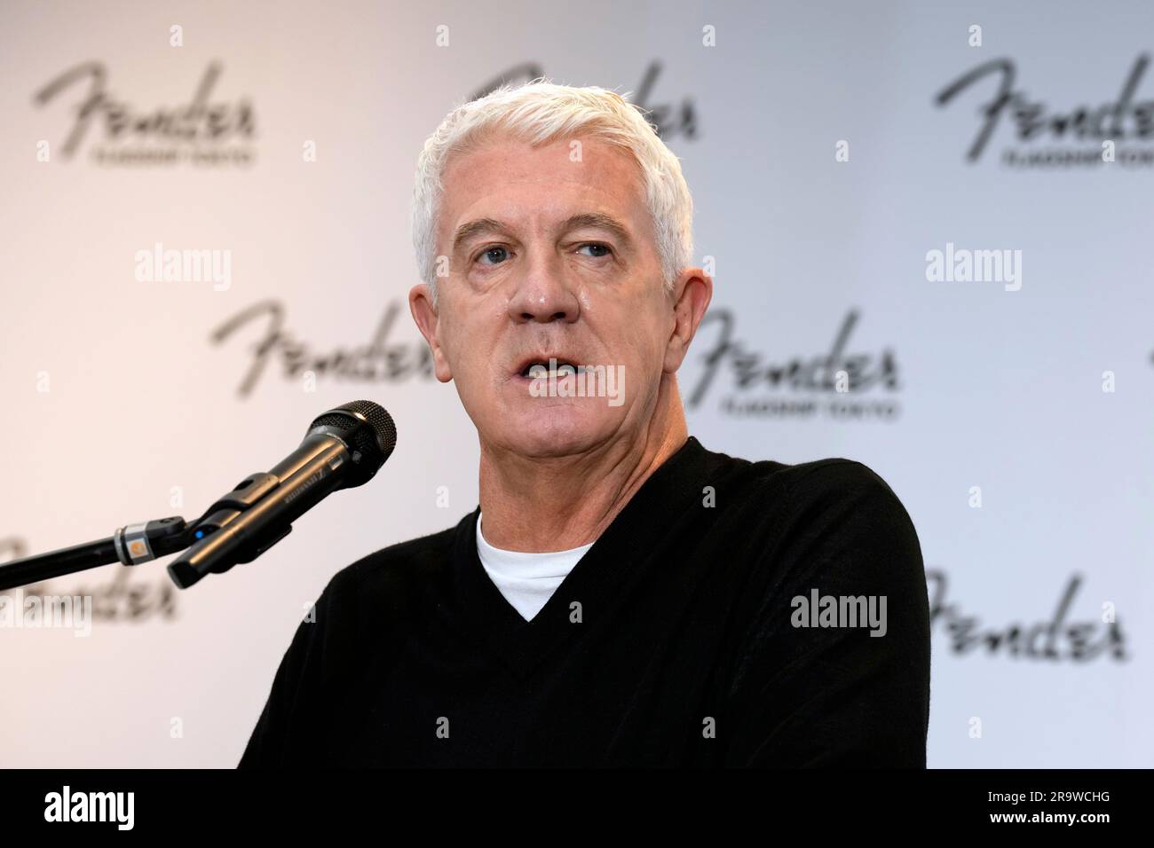 Fender Musical Instruments Corp. Chief Executive Andy Mooney speaks during the opening ceremony