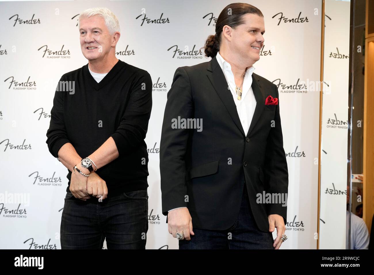 Fender Musical Instruments Corp. Chief Executive Andy Mooney, left, and