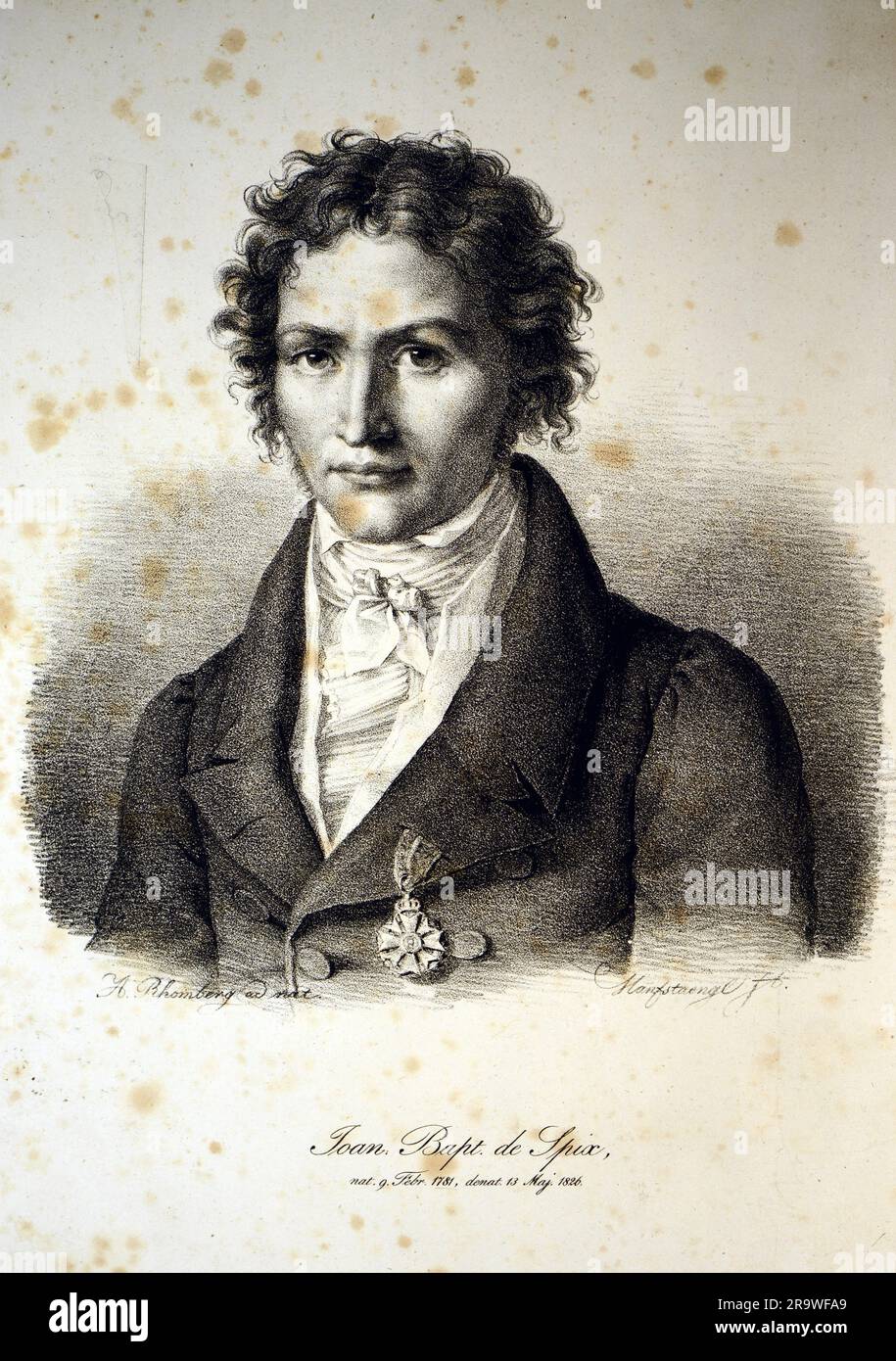 Spix, Johann Baptist von, 9.2.1781 - 13.3.1826, German natural scientist, portrait, drawing, ADDITIONAL-RIGHTS-CLEARANCE-INFO-NOT-AVAILABLE Stock Photo
