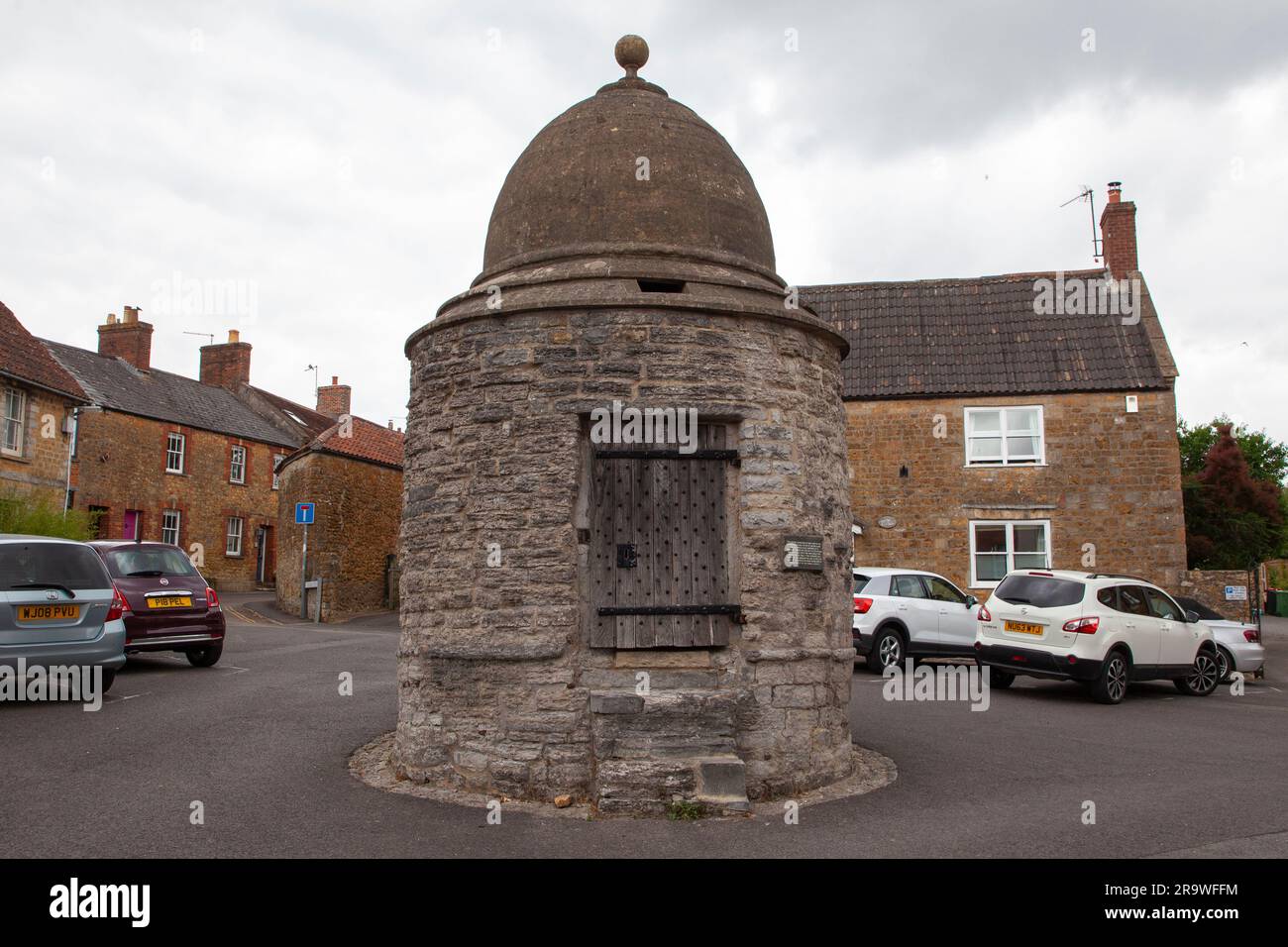 Castle Cary's The Roundhouse a temporary prison, or village lock-up Stock Photo