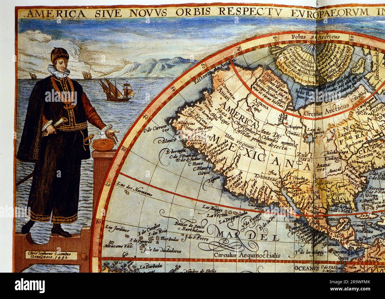 Columbus, Christopher, 1451 - 20.5.1506, Italian navigator and discoverer, full length, ADDITIONAL-RIGHTS-CLEARANCE-INFO-NOT-AVAILABLE Stock Photo