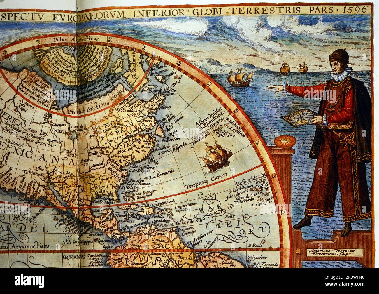 Vespucci, Amerigo, 9.3.1454 - 22.2.1512, Italian navigator, full length, ADDITIONAL-RIGHTS-CLEARANCE-INFO-NOT-AVAILABLE Stock Photo
