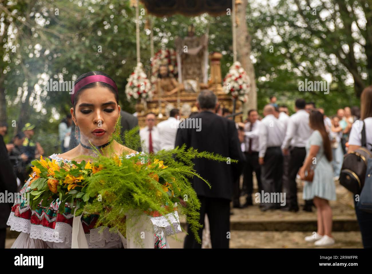 The religious procession during Semana Santa in Popayan, Colombia Stock Photo