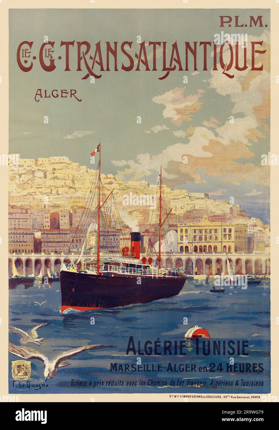 Publicité Cie. Gal. Transatlantique Marseille - Alger Publicité Cie. Gal. Transatlantique Marseille - Alger