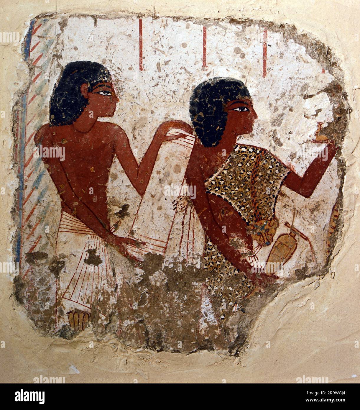 fine arts, Egypt, painting, reading of liturgic texts during the transfer of a dead to his grave, ARTIST'S COPYRIGHT HAS NOT TO BE CLEARED Stock Photo