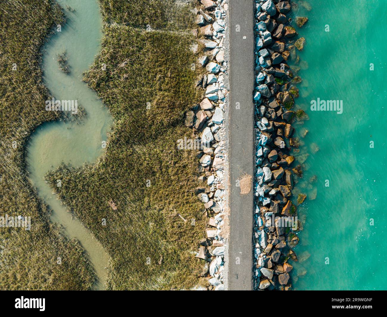 An aerial view of Murrells Inlet, South Carolina, featuring stunning