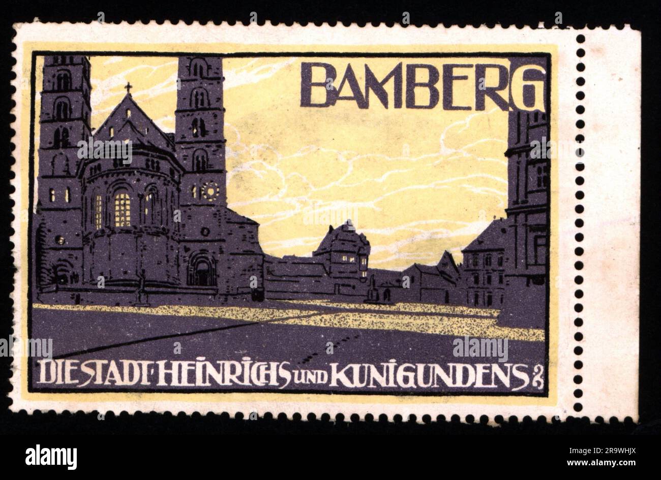 advertising, tourism, Bamberg, poster stamp, circa 1910, ADDITIONAL-RIGHTS-CLEARANCE-INFO-NOT-AVAILABLE Stock Photo