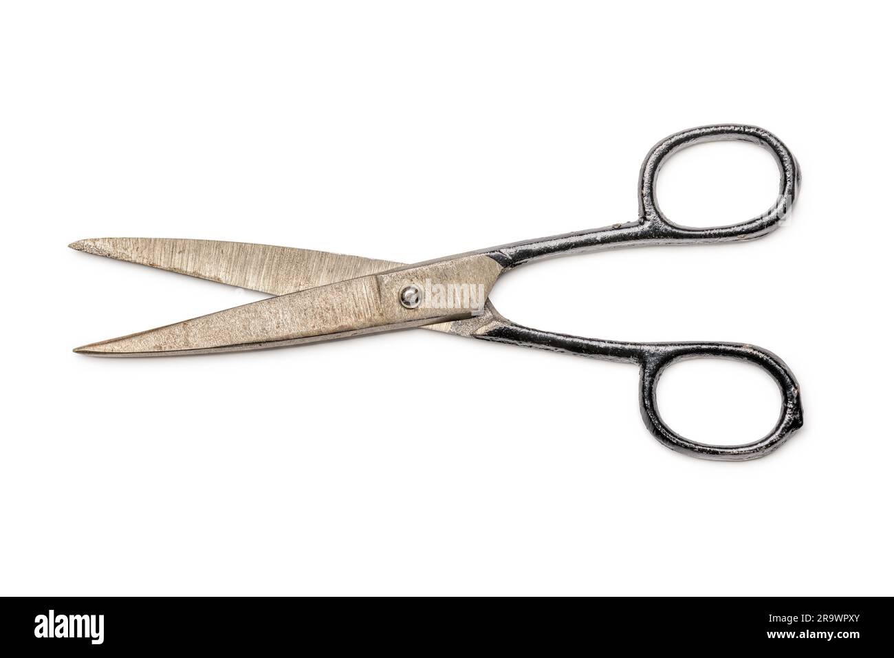 Antique scissors isolated on white background Stock Photo by