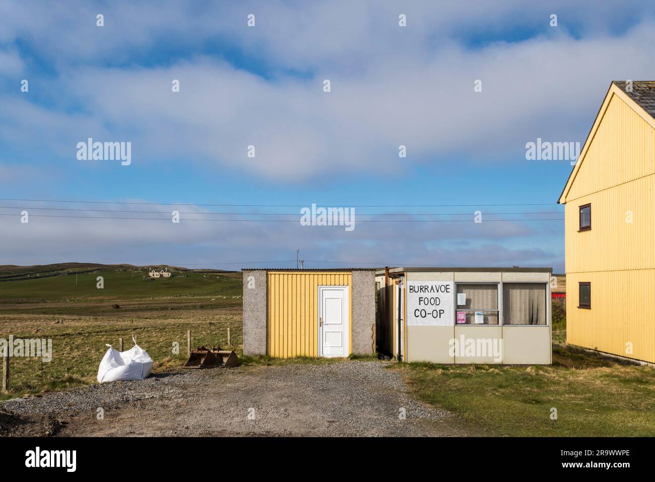 Burravoe Food Co-Op on Yell, Shetland. Stock Photo