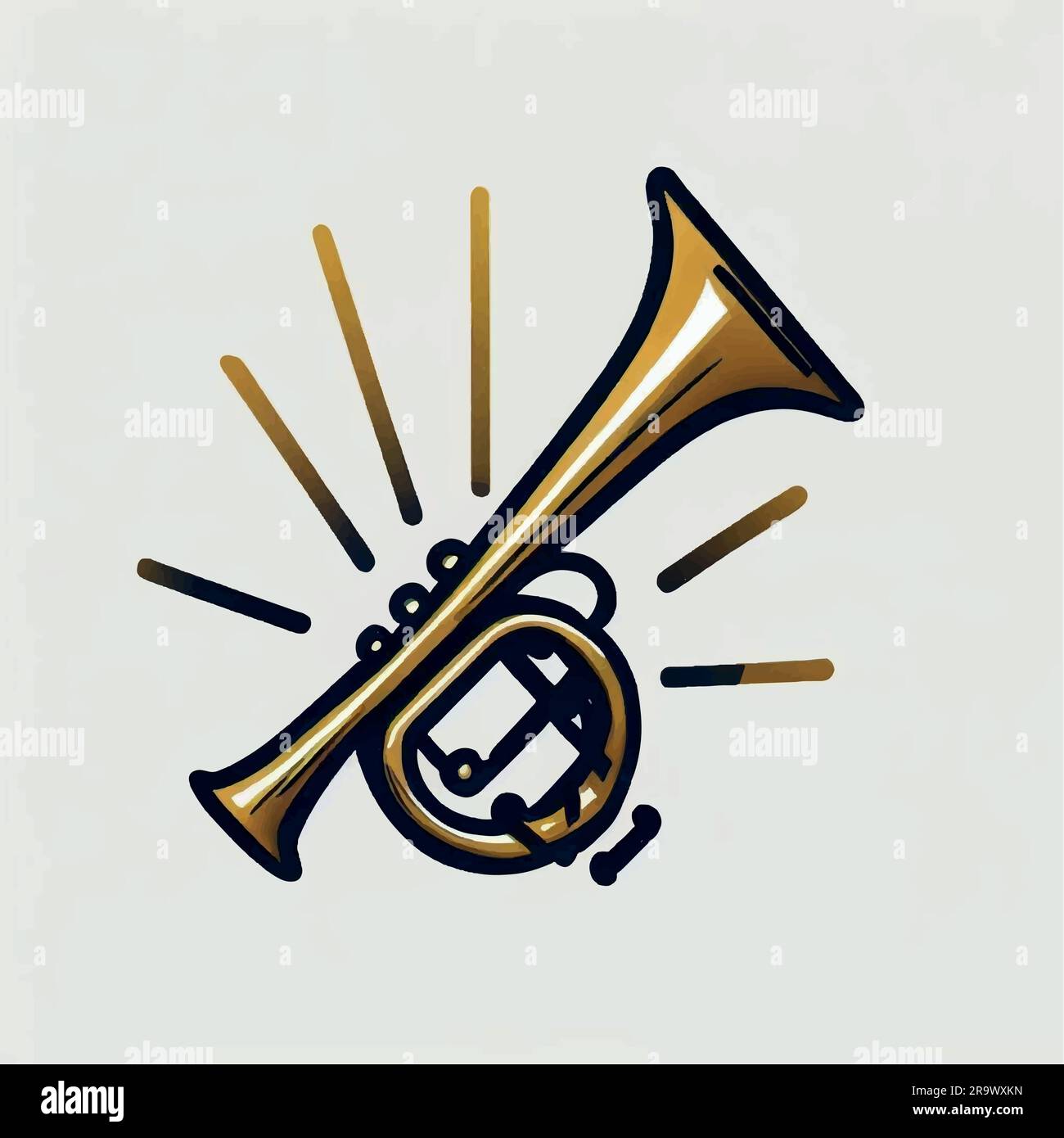 trumpet logo illustration on a white background Stock Vector Image