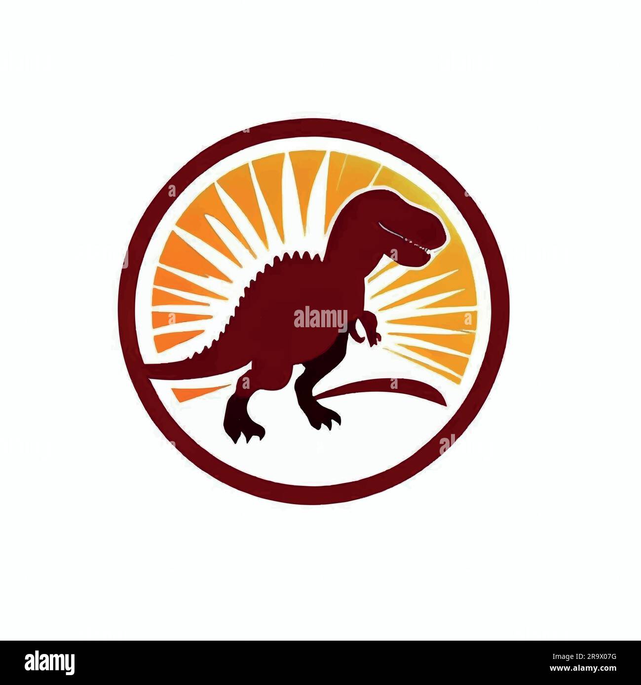 illustration of tyrannosaurus rex in red color Stock Vector