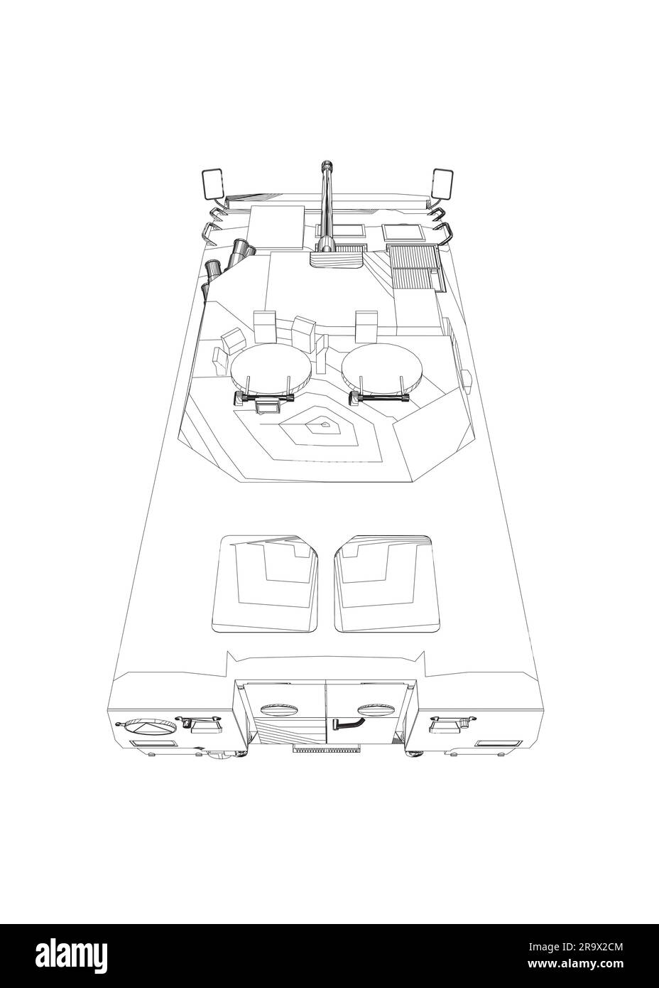 Outline Armored troop carrier. Military machinery drawing vector ...