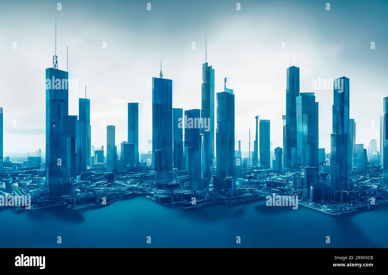 View of city of the future Stock Photo - Alamy