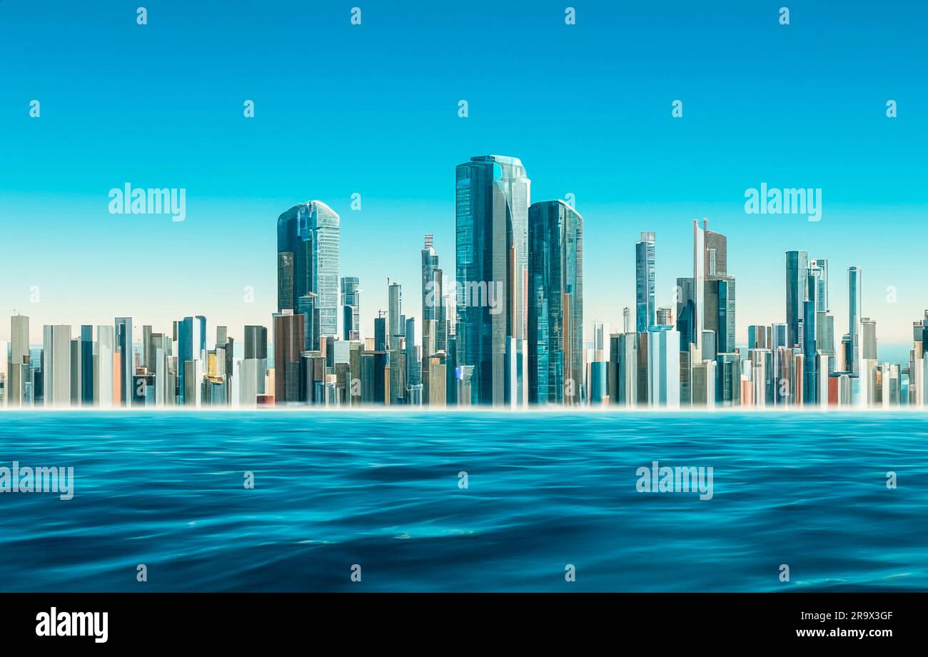 View of city of the future Stock Photo - Alamy
