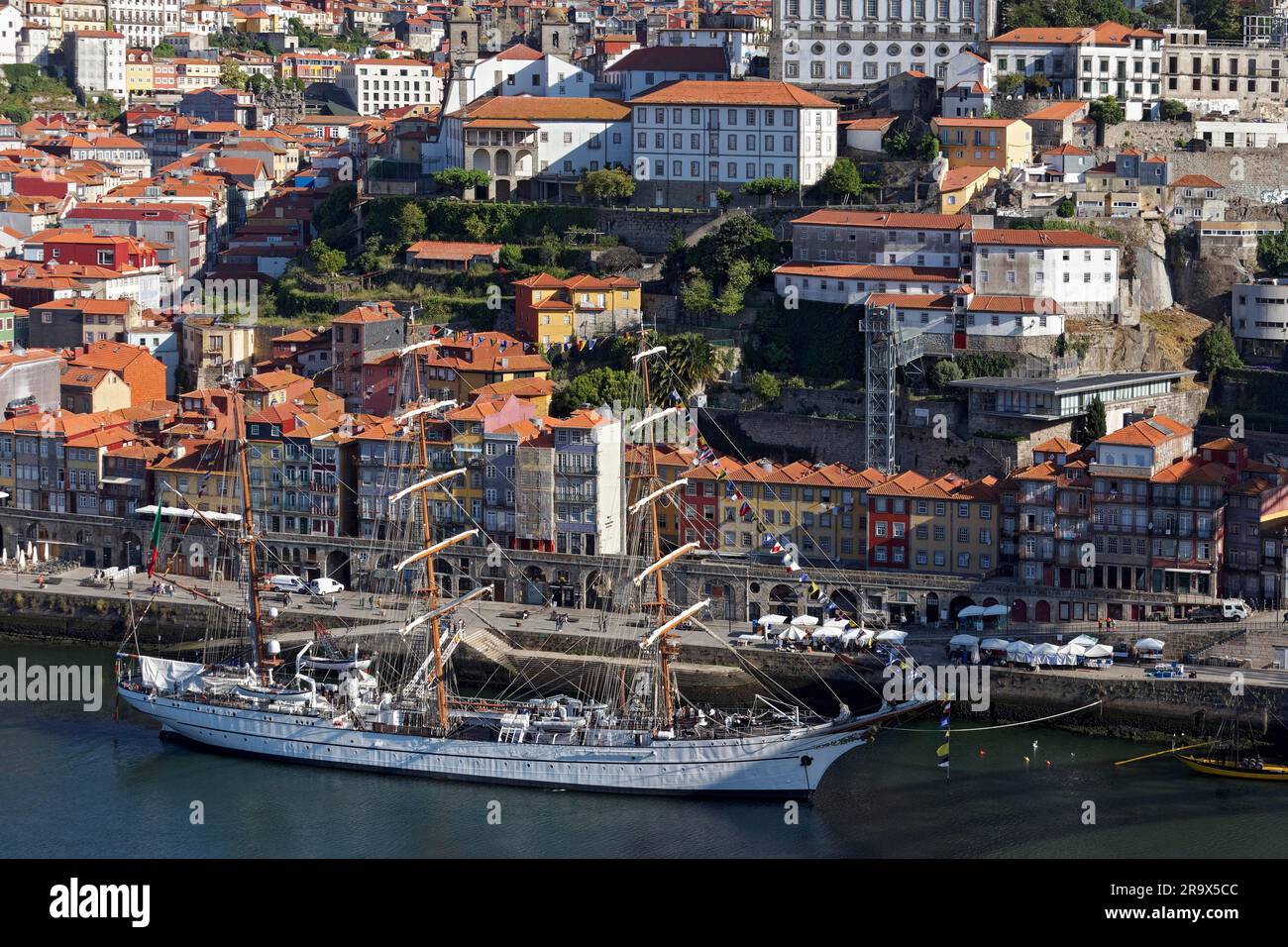NRP Sagres, sail training vessel of the Portuguese Navy anchors on the