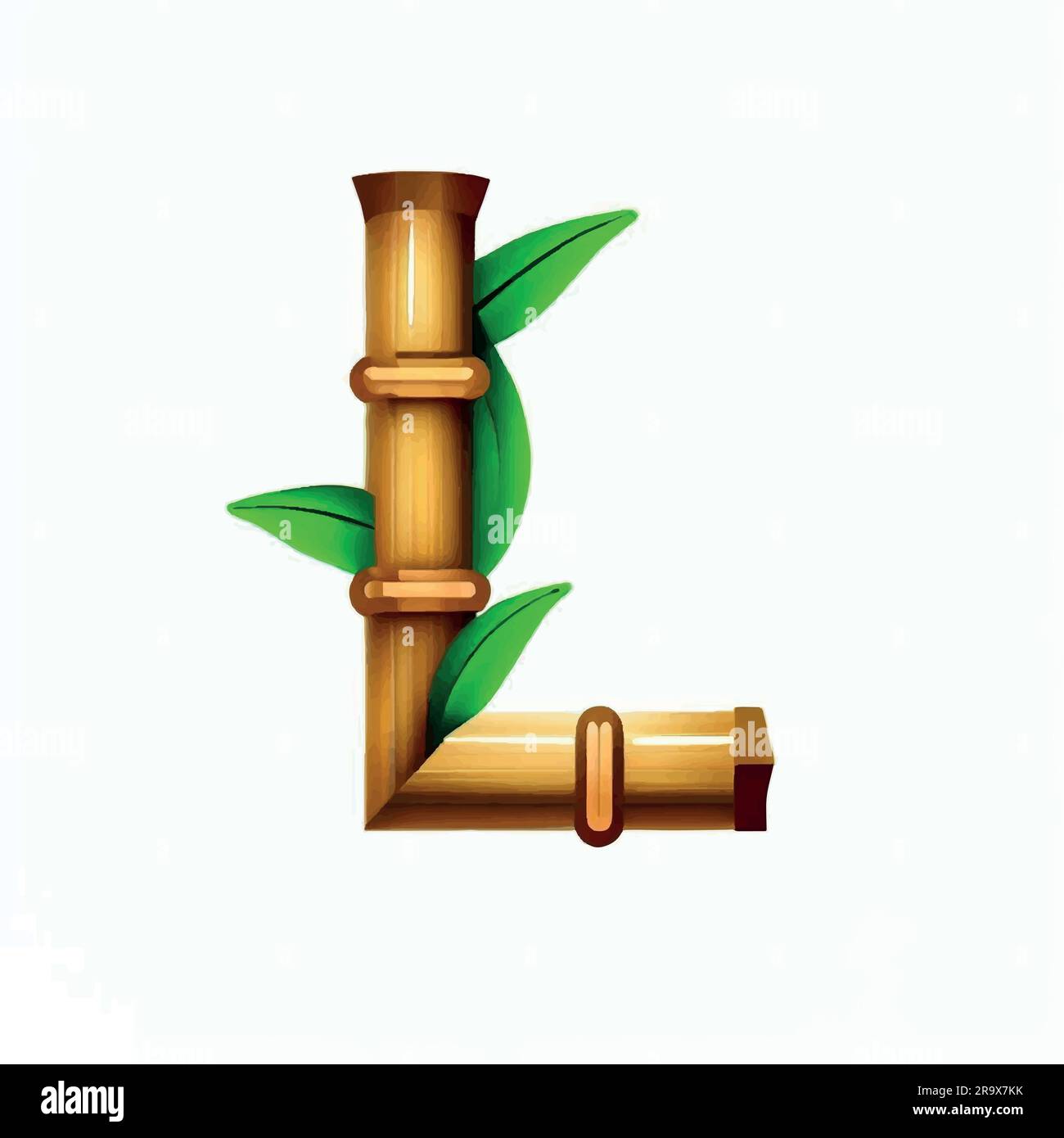 bamboo letter L logo icon on a white background Stock Vector Image