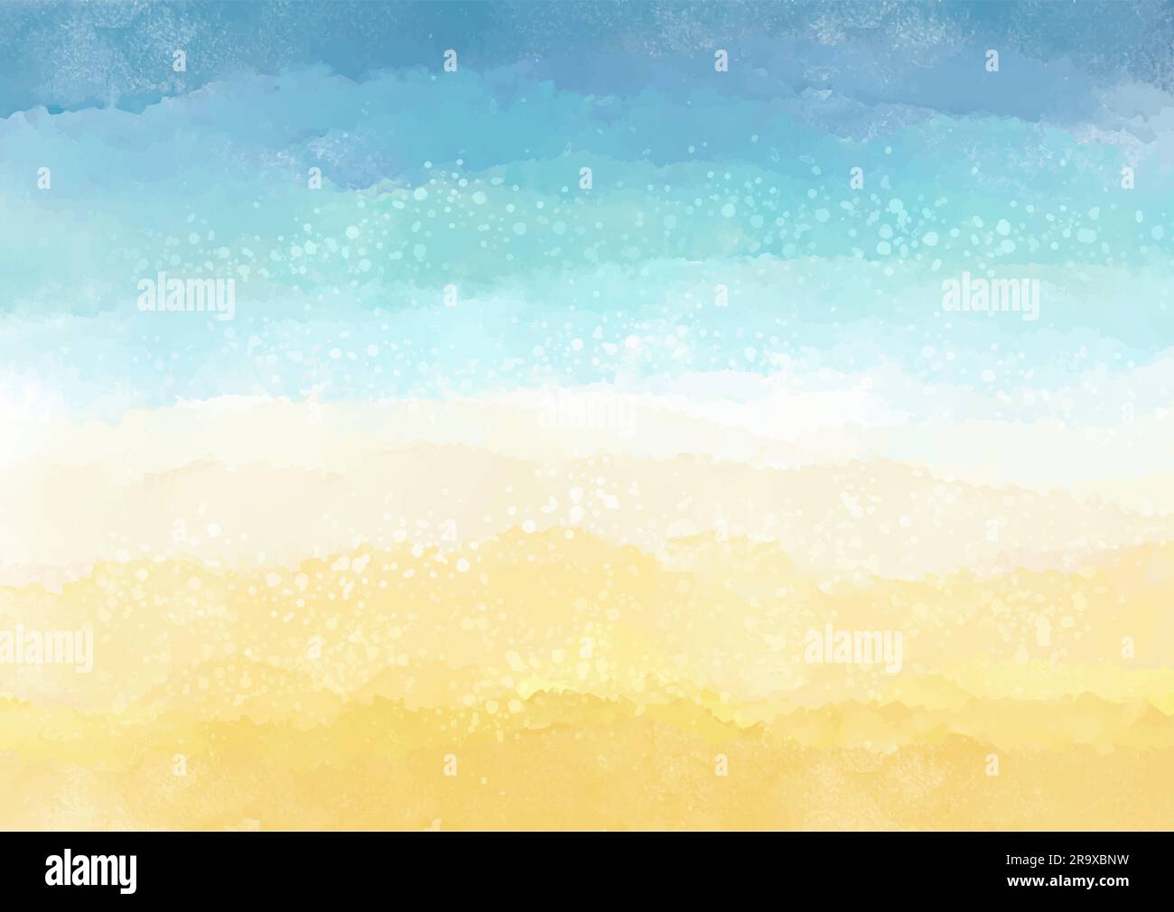 Hand painted decorative beach themed watercolour background Stock Vector